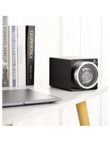 MOZSLY Reloj Winder Individual para Relojes Automáticos Negro