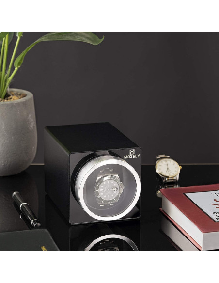 MOZSLY Reloj Winder Individual para Relojes Automáticos Negro