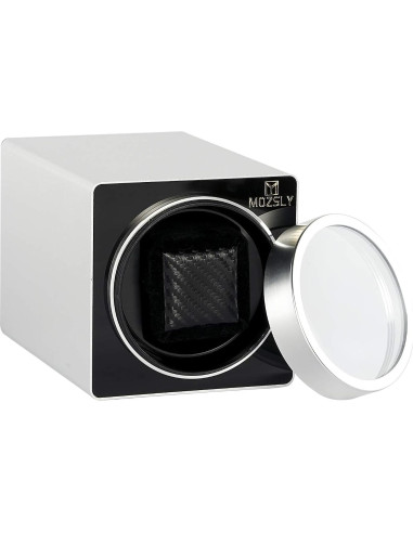MOZSLY Reloj Winder Individual para Relojes Automáticos Plata