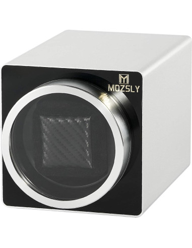 MOZSLY Reloj Winder Individual para Relojes Automáticos Plata