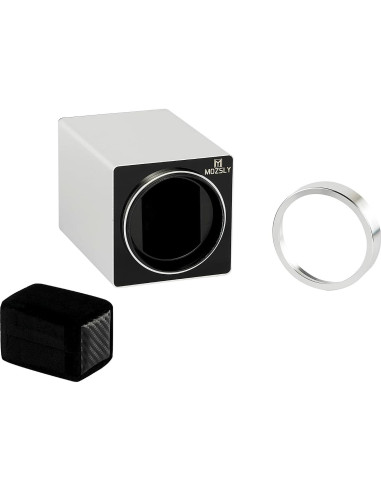 MOZSLY Reloj Winder Individual para Relojes Automáticos Plata
