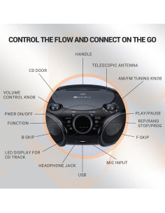 Karaoke Portátil SingingWood NP030AB-GK, Bluetooth y CD 2