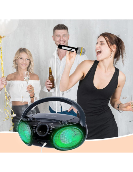 Karaoke Portátil SingingWood NP030AB-GK, Bluetooth y CD