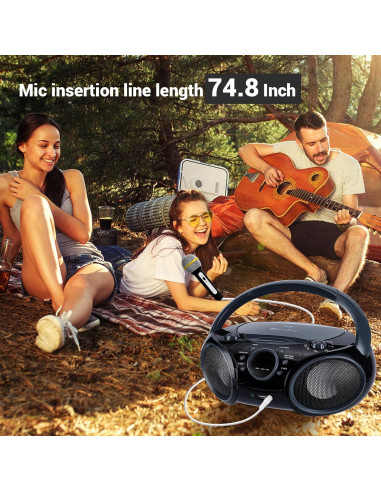 Karaoke Portátil SingingWood NP030AB-GK, Bluetooth y CD