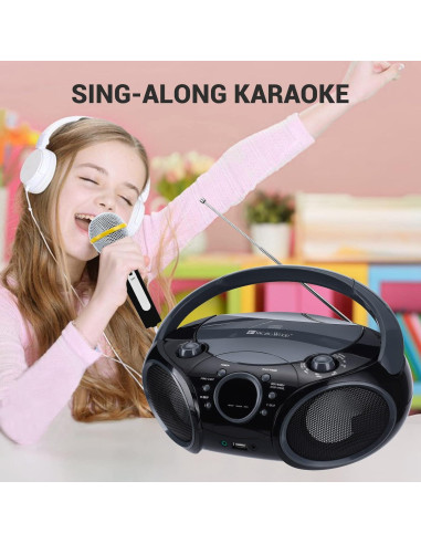 Karaoke Portátil SingingWood NP030AB-GK, Bluetooth y CD