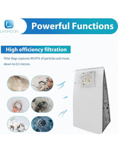 Paquete de 16 bolsas LANROON IB600 para aspiradoras Kenmore 2