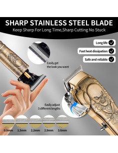 Set Recortadoras de Cabello Roziapro Inalámbricas Oro 2