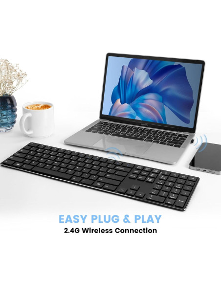 Teclado Inalámbrico TIETI K01R Slim 2.4G con Numérico