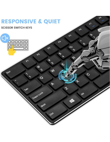 Teclado Inalámbrico TIETI K01R Slim 2.4G con Numérico