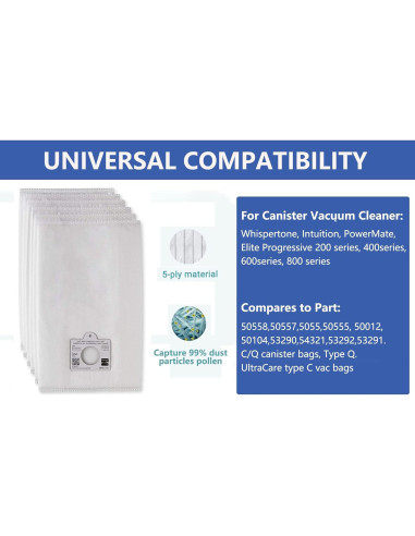 Bolsas de Vacío HEPA Youmeichuang Tipo Q - C 6 Pzas