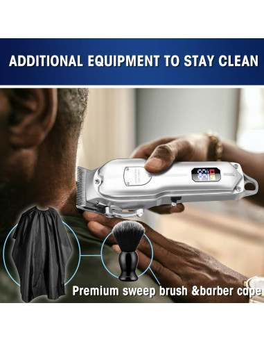 Karrte Kit Cortadoras de Cabello Inalámbrico Plata 8 Peines