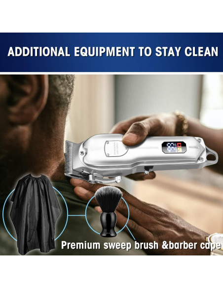 Karrte Kit Cortadoras de Cabello Inalámbrico Plata 8 Peines