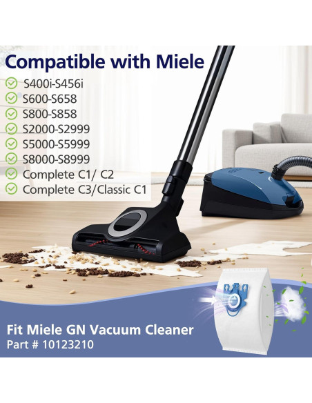 20 Bolsas de Aire 3D Ecleanfy para Aspiradoras Miele GN