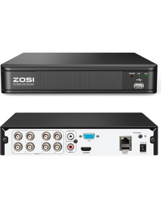 Grabador DVR ZOSI 5MP Lite 8 Canales 2TB H.265+ 2