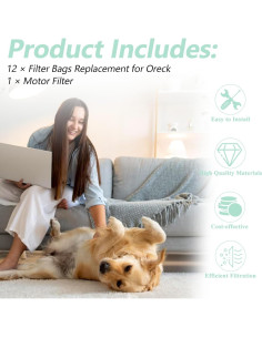 Paquete 12 Bolsas Filtro Reemplazo Oreck PKBB12OF 2