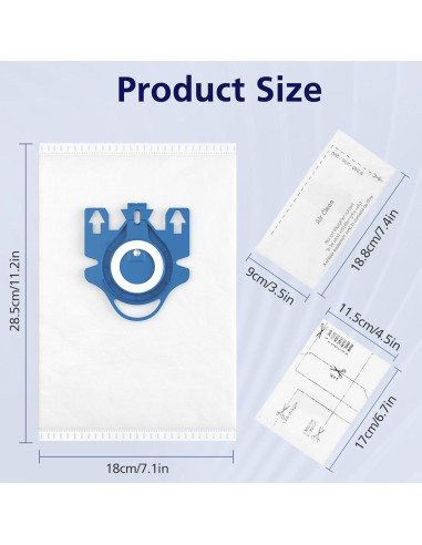 20 Bolsas de Aire 3D Ecleanfy para Aspiradoras Miele GN