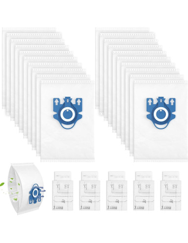 20 Bolsas de Aire 3D Ecleanfy para Aspiradoras Miele GN