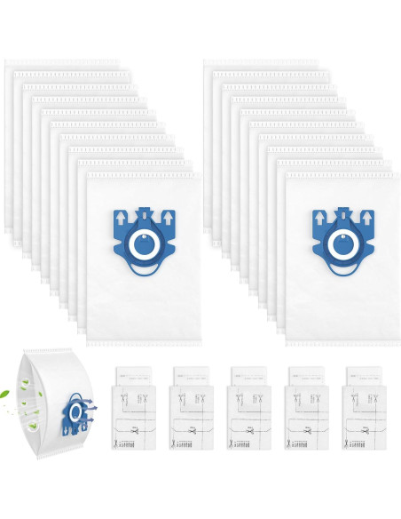 20 Bolsas de Aire 3D Ecleanfy para Aspiradoras Miele GN