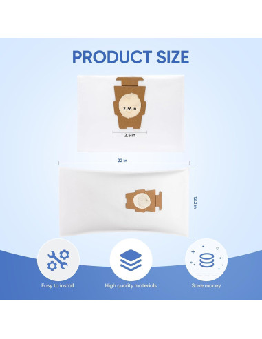 Paquete 12 Bolsas Vacío HEPA LBLVBNEWD 204814 para Aspiradora