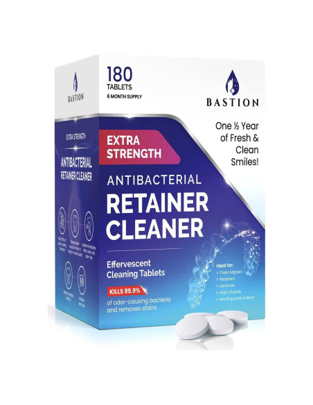 Limpiador de Dispositivos Dentales Bastion 180 Tabletas Efervescentes