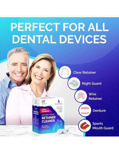 Limpiador de Dispositivos Dentales Bastion 180 Tabletas Efervescentes