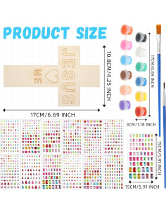 Kit Manualidades Cruces de Madera PullCrease 24 Piezas DIY 2