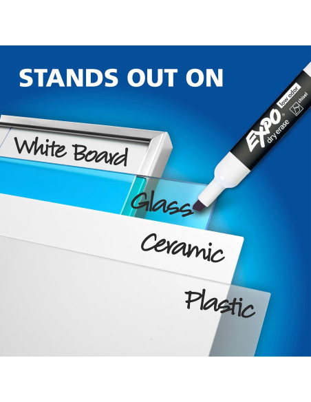 Juego de Marcadores Borrables EXPO 6 Piezas Punta Cincel Bajo Olor Juego de Marcadores Borrables EXPO 6 Piezas Punta Cincel Bajo Olor