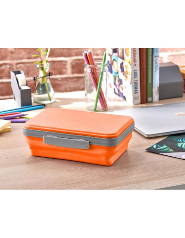 Caja de Almacenamiento Flexi It's Academic Naranja Plegable