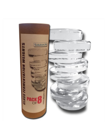 Pesas de Fermentación de Vidrio Premium para Tarros Mason 7 cm - Paquete de 8