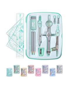 Juego de Geometría Mr. Pen 13 Piezas con Caja Verde