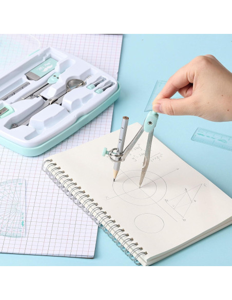 Juego de Geometría Mr. Pen 13 Piezas con Caja Verde