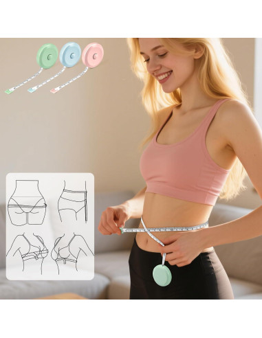 6 Paquetes Cinta Métrica Retráctil Zivcaer 150 cm Doble Cara