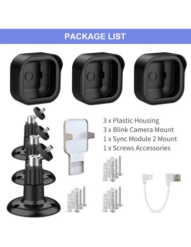 Soporte de Pared para Blink Outdoor 4 y 3 - 3 Paquete Negro