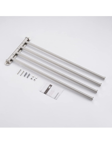 Barra de Toalla Giratoria KES 49.5 cm 4-Brazos Acero Inoxidable