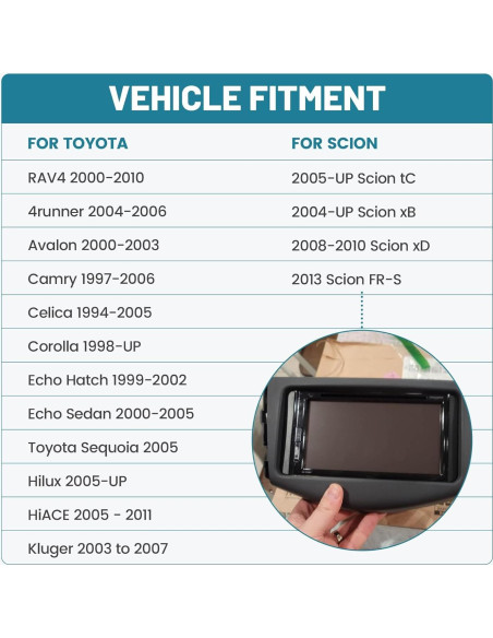 Kit de instalación radio doble DIN NuIth para Toyota 1997-2009