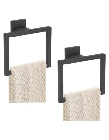 Anillo de Toalla 2 Piezas JOPOFI Acero Inoxidable Negro Mate