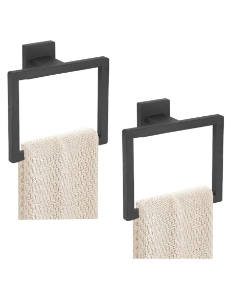 Anillo de Toalla 2 Piezas JOPOFI Acero Inoxidable Negro Mate