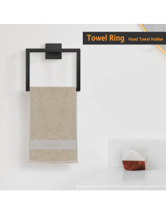 Anillo de Toalla 2 Piezas JOPOFI Acero Inoxidable Negro Mate 2