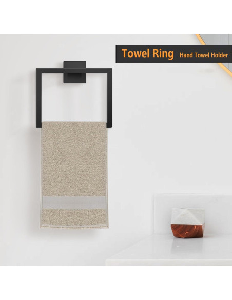 Anillo de Toalla 2 Piezas JOPOFI Acero Inoxidable Negro Mate