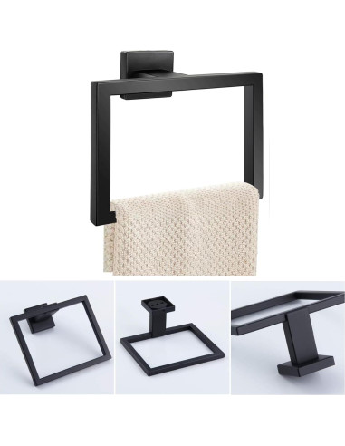 Anillo de Toalla 2 Piezas JOPOFI Acero Inoxidable Negro Mate