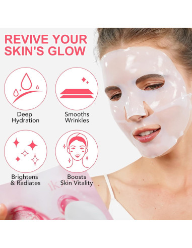 Mascarilla Hidratante IDUCEN con Colágeno y Probioticos 4 Pzas