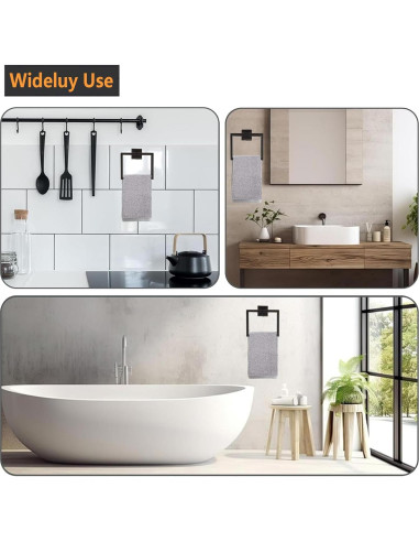 Anillo de Toalla 2 Piezas JOPOFI Acero Inoxidable Negro Mate