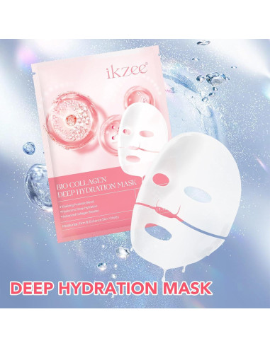 Mascarilla Hidratante IDUCEN con Colágeno y Probioticos 4 Pzas