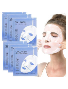 Mascarilla Facial de Colágeno Akeeronn 6 Pcs Hidratante