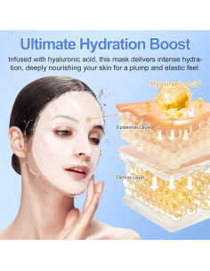 Mascarilla Facial de Colágeno Akeeronn 6 Pcs Hidratante 2