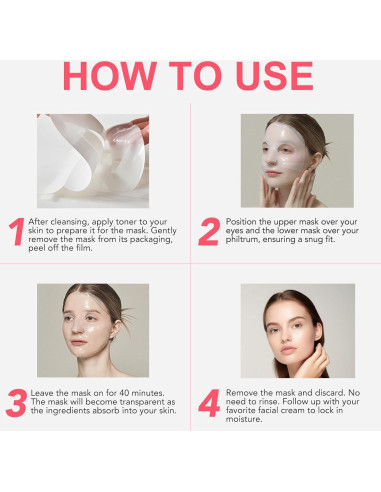 Mascarilla Hidratante IDUCEN con Colágeno y Probioticos 4 Pzas