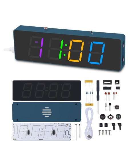 Kit de Soldadura DIY BANRIA Reloj Digital RGB 4 Dígitos