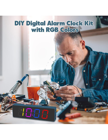 Kit de Soldadura DIY BANRIA Reloj Digital RGB 4 Dígitos
