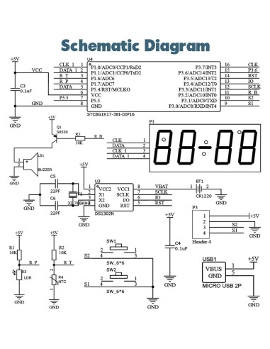 Kit de Soldadura DIY BANRIA Reloj Digital RGB 4 Dígitos