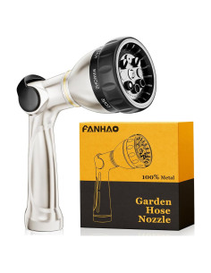 Boquilla de Manguera FANHAO Metal 8 Patrones Riego Jardín